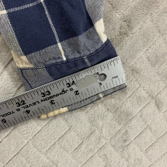 Vanilla Star Womens S Flannel Shirt Blue Plaid Long Sleeve Button Front Western - Picture 11 of 16